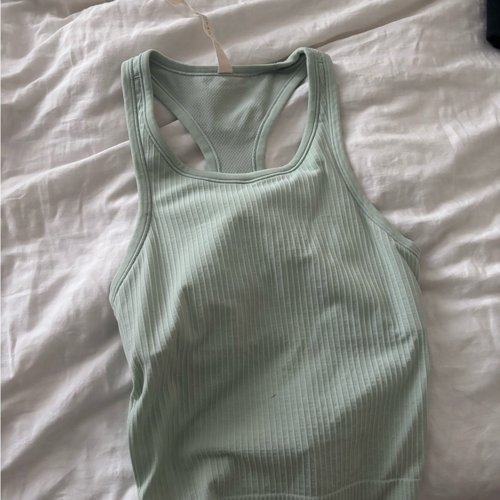 Mint Green Ribbed Tank Top